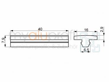 Support bar Black Slot 5 I-type